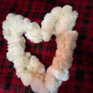 Fluffy Cream Faux Fur Scarf